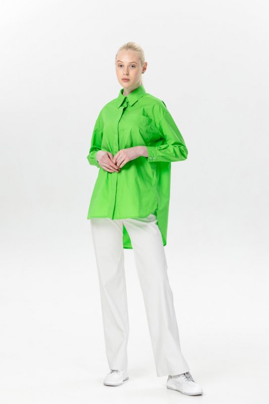 Подовжена неоново-зелена сорочка