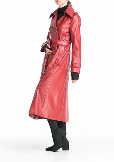 Плащ красный из экокожи Фото 2 Плащ красный из экокожи Фото 2