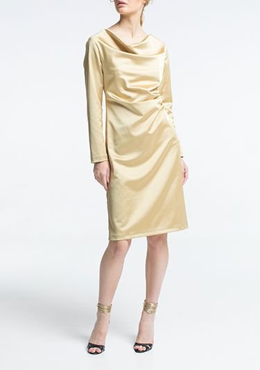 Платье золотое с объемным вырезом Фото 6