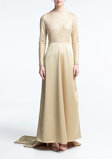 Платье золотое со шлейфом Фото 4
