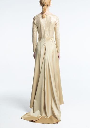 Платье золотое со шлейфом Фото 5