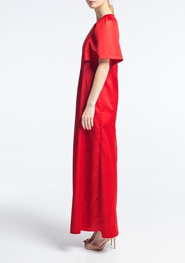  Платье красное свободного кроя Фото 3