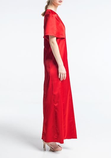  Платье красное свободного кроя Фото 2