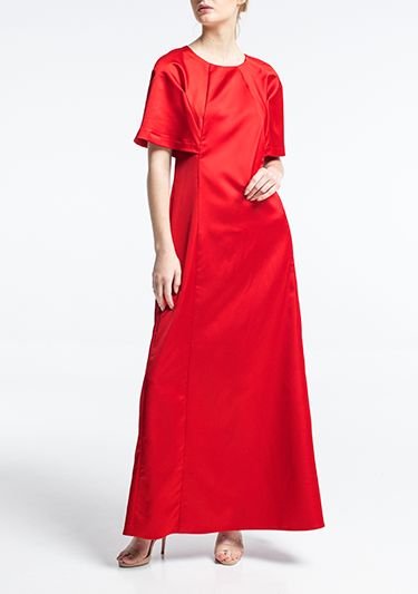  Платье красное свободного кроя Фото 5