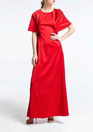  Платье красное свободного кроя Фото 6