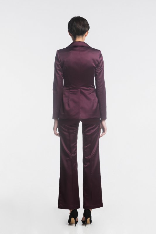 Жіночий піджак однобортний бордового кольору Фото 3