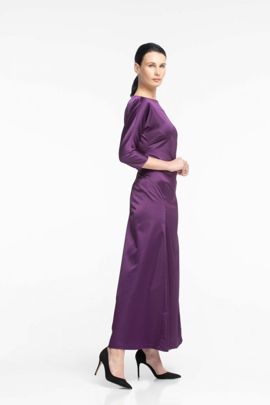 Довга фіолетова сукня з відкритою спиною Фото 2