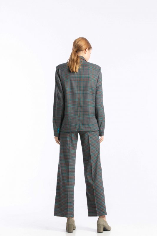 Двобортний піджак в дрібну блакитну клітку Фото 3 Двобортний піджак в дрібну блакитну клітку Фото 3