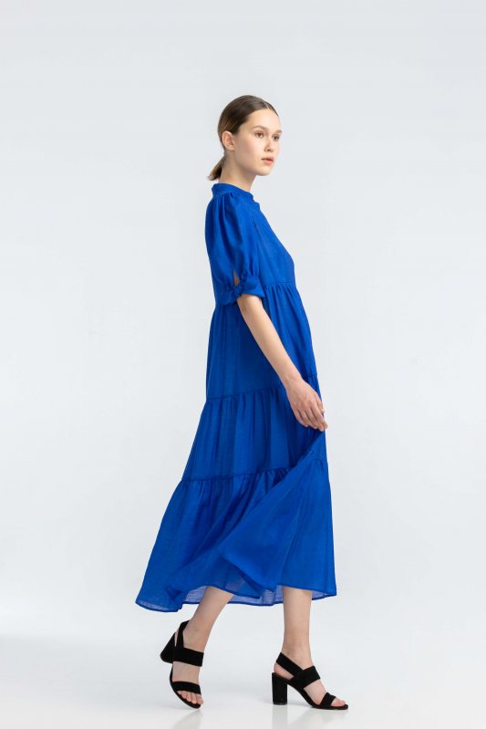 Синя сукня вільного крою до щиколоток Фото 3