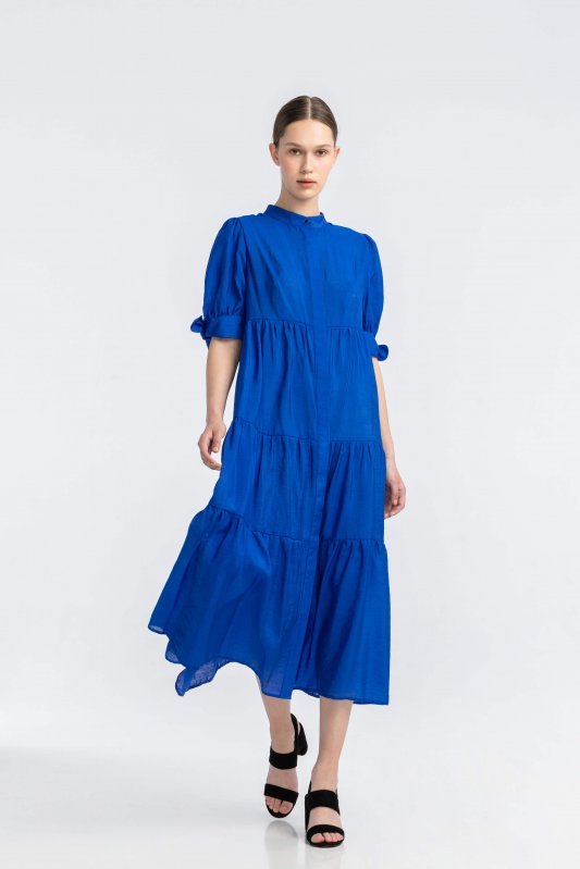 Синя сукня вільного крою до щиколоток Фото 2