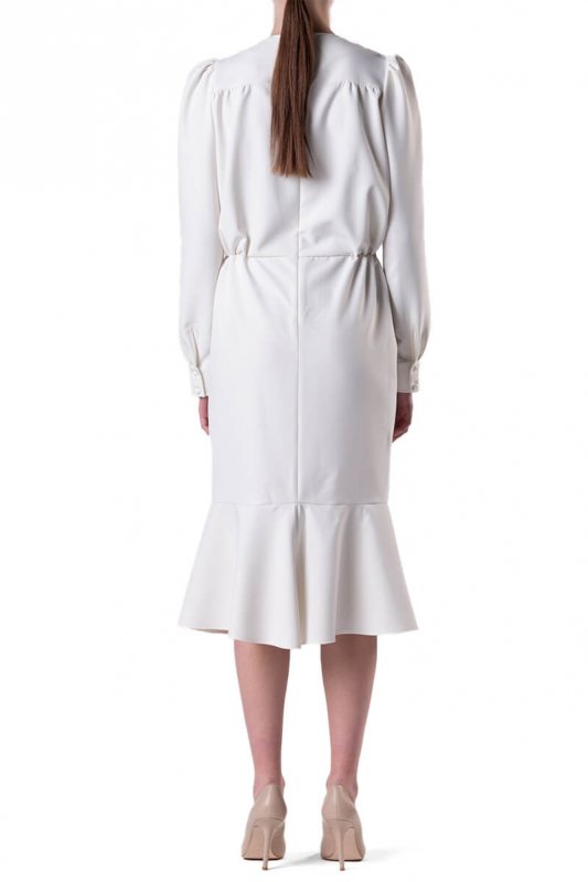 Біла приталена сукня нижче коліна Фото 4