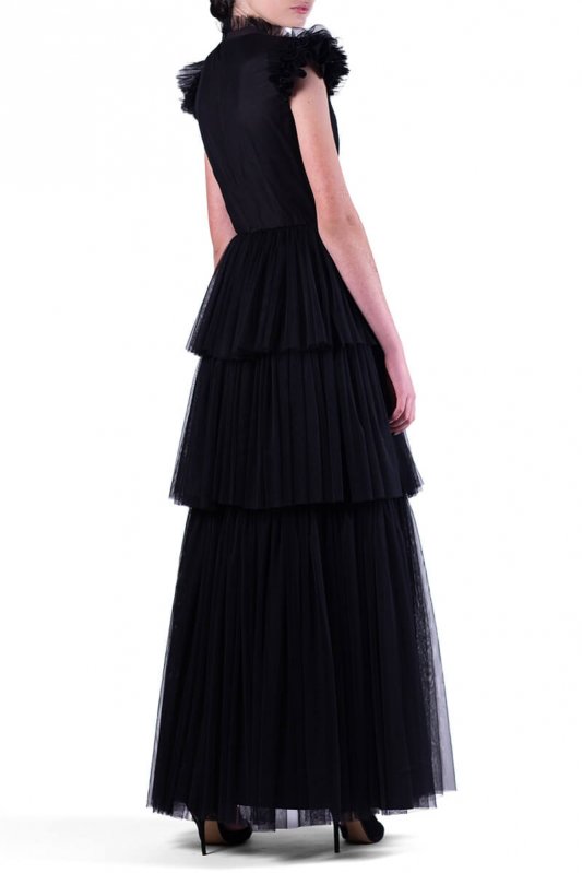 Чёрное платье из прозрачной фатиновой сетки Фото 3