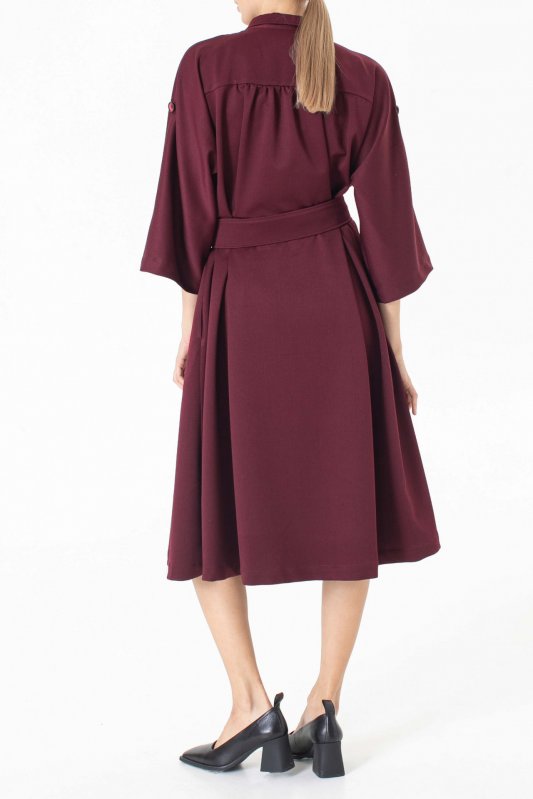 Платье-кимоно бордового цвета Фото 3