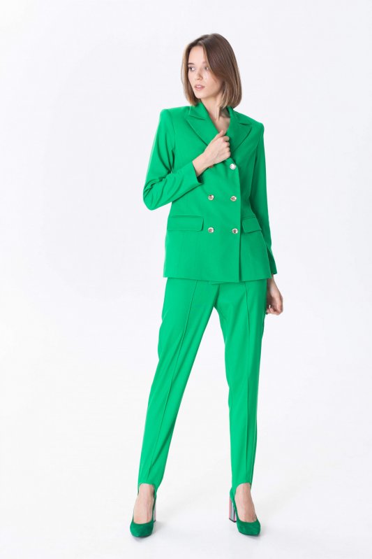 Пиджак двубортный зеленый Фото 2