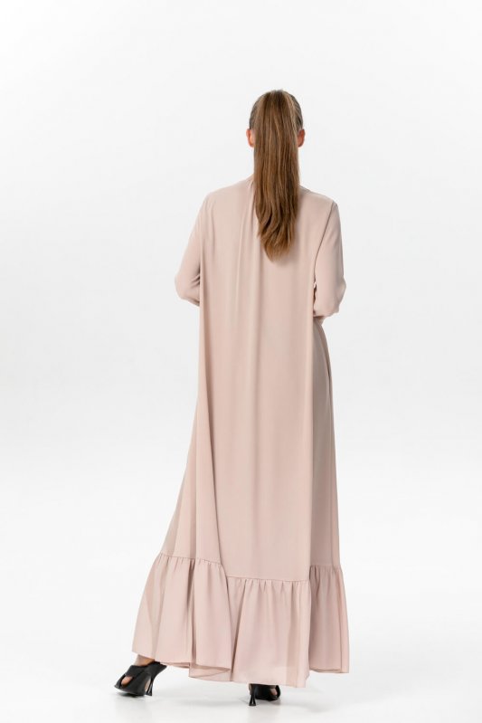 Длинное платье в стиле бохо цвета пудры Фото 4