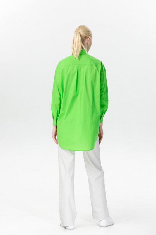 Удлиненная неоново-зеленая рубашка Фото 3