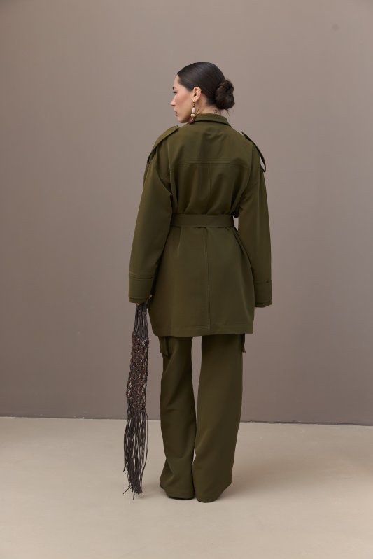 Штани хакі з накладними кишенями Фото 3