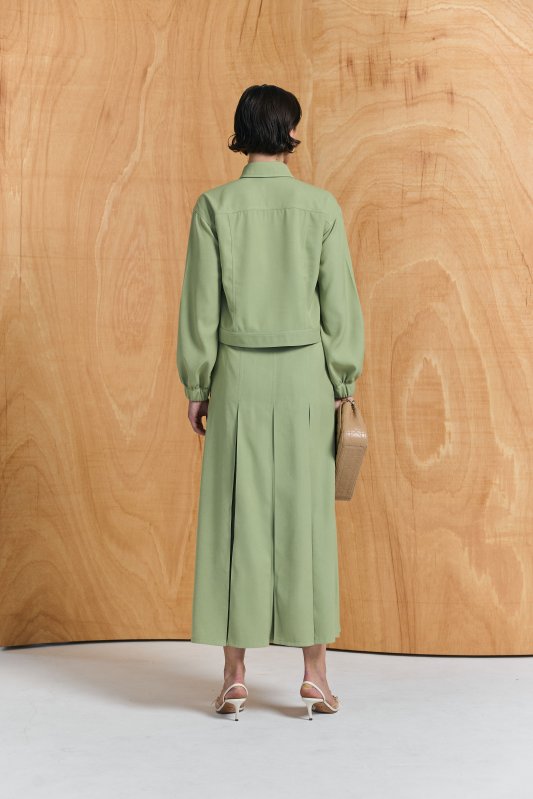 Світло-зелений піджак з накладними кишенями Фото 3