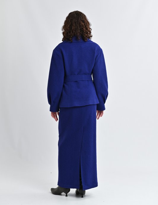 Спідниця максі з синьої пальтовки Фото 3