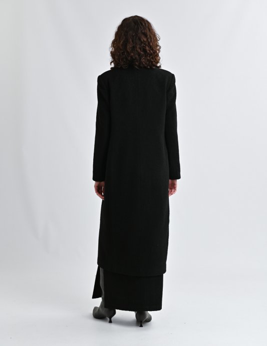 Спідниця максі з чорної пальтовки Фото 3