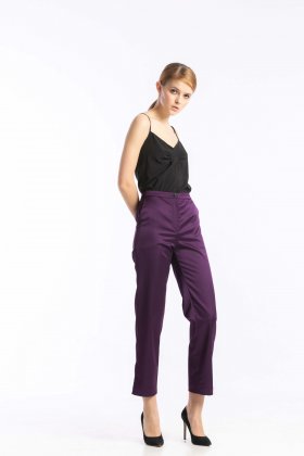Женские фиолетовые прямые брюки