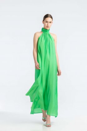 Легкое зеленое платье  американской проймой